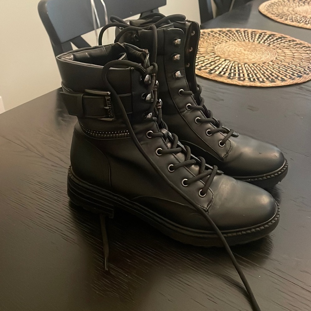 Black guess combat boots. Size 6.5 women’s